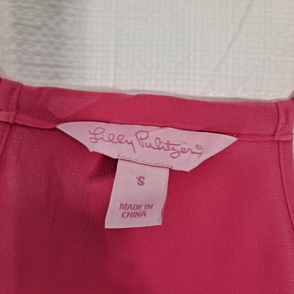 Lilly Pulitizer Dust Silk Hot Pink Adjustable Tank Top - Picture 9 of 14